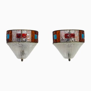 Applique Mid-Century moderne Longobarde Poliarte, Italia, set di 2