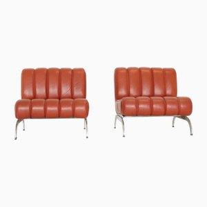 Set of Vintage Chairs in Leather from Wittmann