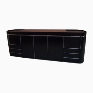 Enfilade Ronde en Bois et Acier, 1980s