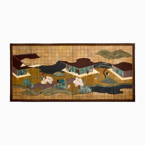 Japanese Edo Period Byobu Six Panel Screen on Paper, 19th Century