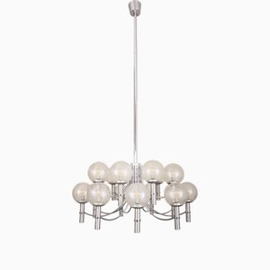 Veronese Chandelier in Steel and Murano Glass, 1970