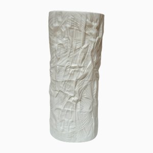 Paper Structure Vase in Biscuit Porcelain by Martin Freyer for Rosenthal Studio Line