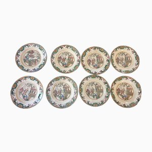 Teller mit Chinesischem Muster von Boch Frères, 1890er, 8 . Set