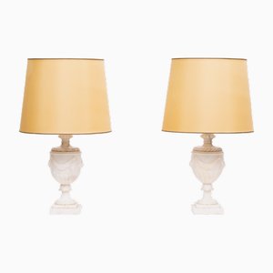 Lampade da tavolo in stile greco classico in alabastro, Italia, anni '50, set di 2