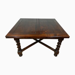 Large Oak Barley Twist Draw Leaf Table
