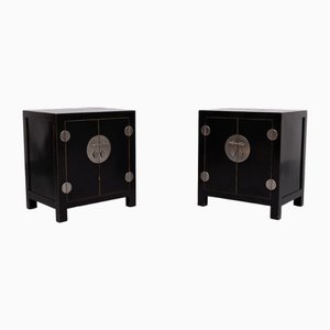 Tables de Chevet Noires, Chine, 1970s, Set de 2