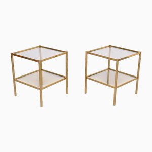 Brass Side Tables attributed to Maison Baguès, France, 1970s, Set of 2