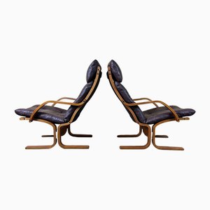 Easy Chair Leather Chairs from Westnofa, Norway 1960s, Set of 2