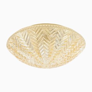 Mid-Century Geometric Amber Glass Ceiling Light, Limburg, Germany, 1970s