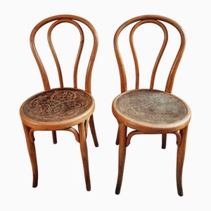 Antique Bentwood Bistro Chairs from Kohn Wien, Austria, 1900s, Set of 2
