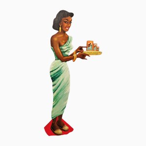 Grand Présentoir Publicitaire d'une Femme Indienne de Bekunis Tea, 1930s-40s