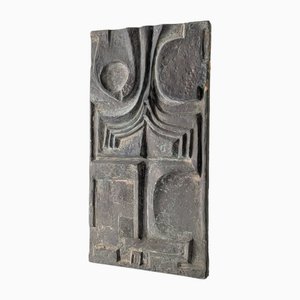 Brutalist Fiberglass Relief Sculpture Plaque, 1960s