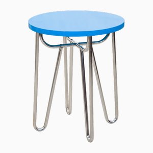 Mesa de comedor funcionalista con base de acero tubular, años 30