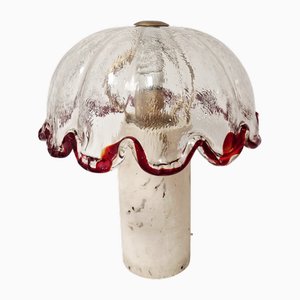Lampada da tavolo in travertino e vetro di La Murrina, anni '70