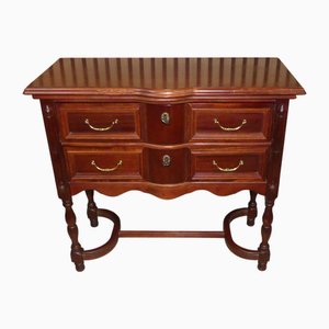 Vintage English Chest of Drawers 2 Drawers in Mahogany, 1970s