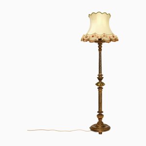 Antike viktorianische Stehlampe aus vergoldetem Holz, 1890er