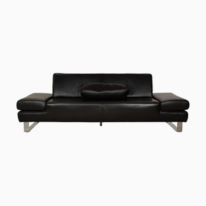 Taboo Leather Three-Seater Sofa in Black by Willi Schillig