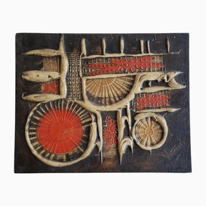 Sylvia Watmough, Composición estilo Troika, 1970, Técnica mixta sobre tabla