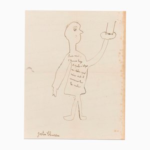 Gaston Chaissac, The Broad-Shouldered Man, 1958, Ink on Paper