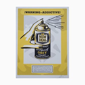 Shepard Fairey (Obey Giant), Warning Addictive, 2019, Screenprint