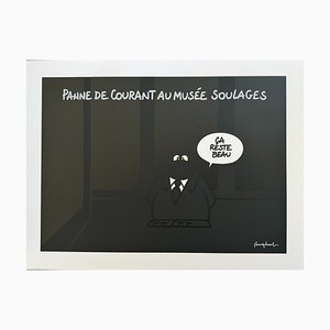 Pierre Soulages and Philippe Geluck, Power Outage at the Soulages Museum, Silkscreen Print