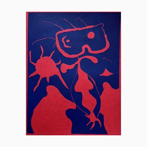 Joan Miro, Boy with Red Sun, Original Linocut