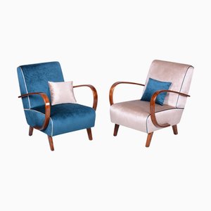 Czech Art Deco Armchairs attributed to Jindrich Halabala for Up Závody, 1940s, Set of 2