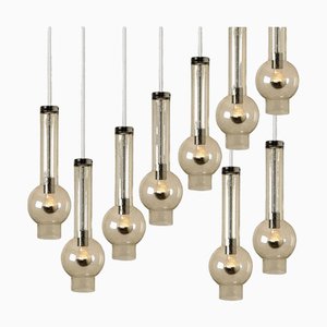 Hand Blown Glass Tube Pedant Light attributed to Staff Lights, 1970s