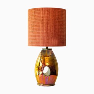 Lampada da tavolo multicolore con paralume Oil Look attribuita a R. Houben, 1970