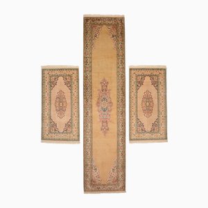 Middle Eastern Hand-Knotted Kashmir Rug in Silk