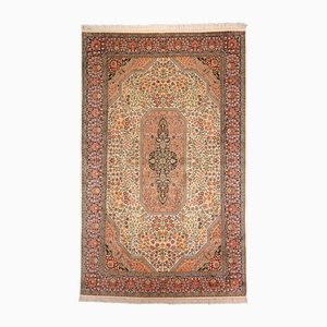 Middle Eastern Hand-Knotted Kashmir Rug in Silk
