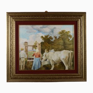 Cesare Peruzzi, Accanto al pozzo, Olio su tela, con cornice