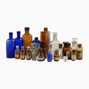 Medical Pharmacy Bottles, 20th Century, Set of 23