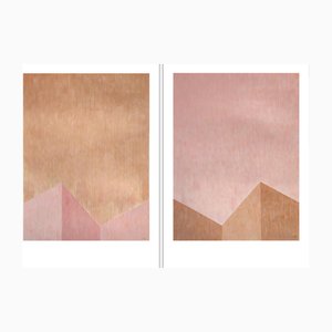Nacho Reina, Urban Landscape Diptych, 2025, Mixed Media on Paper