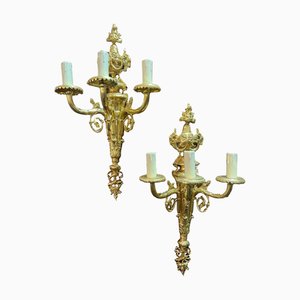 Large French Wall Lights, Set of 2