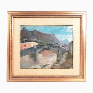 L. Boffa Tarlatta, Ponte Rosazza, Dipinto ad olio, Con cornice