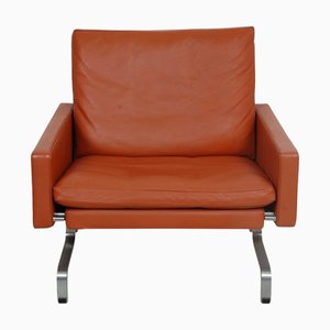 Fauteuil PK-31/1 en Cuir Terracotta par Poul Kjærholm, 1980s