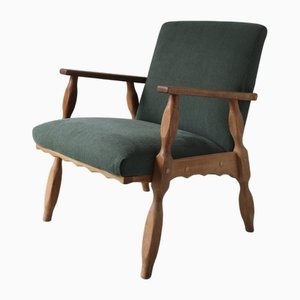 Oak Scalloped Lounge Chair by Henning Kjaernulf, Denmark, 1950s