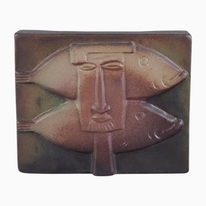 Rilievo da parete in ceramica di Åke Holm, Svezia, anni '60