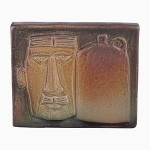 Swedish Ceramic Wall Relief in Terracotta by Åke Holm, 1960s