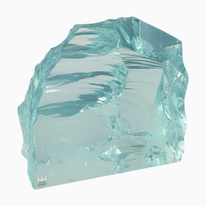 Large Art Glass Ice Block Sculpture by Vicke Lindstrand for Kosta Boda, 1980s
