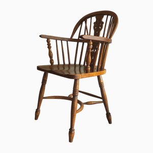Silla Windsor Mid-Century moderna de roble, años 60