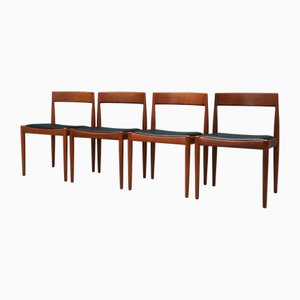 Chaises en Teck par Kai Kristiansen pour Fritz Hansen, Danemark, 1970s, Set de 4