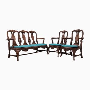 Chippendale Style Living Room Set, 1970s, Set of 3