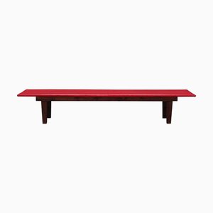 Danish Red Eco Leather Bench, 1990s