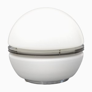 Weiße Glas Tischlampe von Enrico Tronconi für Tronconi, 1970er