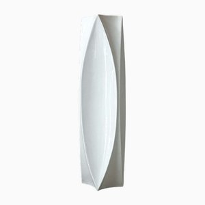 Large Minimalist White-Glazed Porcelain Plaster Vase by Jan Van Der Vaart, Netherlands, 1987