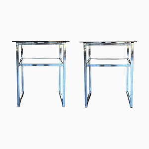 Mid-Century Modern Italian Chrome Side Tables, 1970, Set of 2