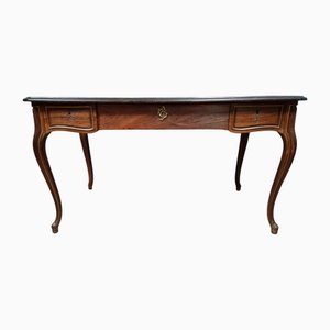 Doppelseitiger Louis XV Schreibtisch aus Palisander & Kupferrohr, 1850