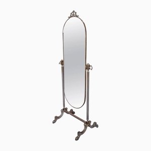 19th Century Louis XVI French Full Length Bronze Cheval Mirror, 1900